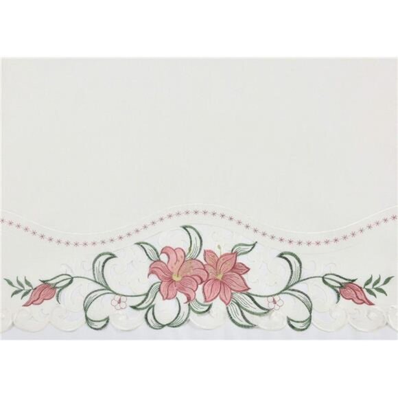 Lily Fragrance. 3pcs Multi-Color Embroidery Kitchen Cafe Curtain Set Swag - Picture 4 of 6